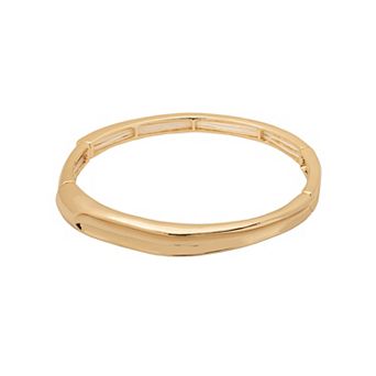 LC Lauren Conrad Gold Tone Fluid Metal Stretch Bangle Bracelet