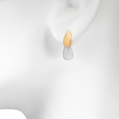 LC Lauren Conrad Two Tone Two Layer Drop Earrings