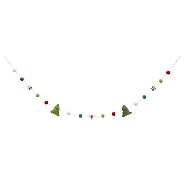 St. Nicholas Square® Pom Pom & Christmas Tree Garland - Multi