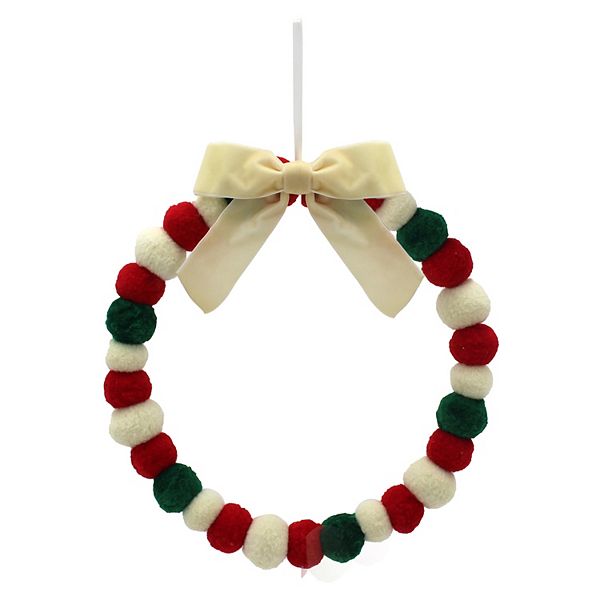 St. Nicholas Square® Mini Pom Pom Wreath - Multi