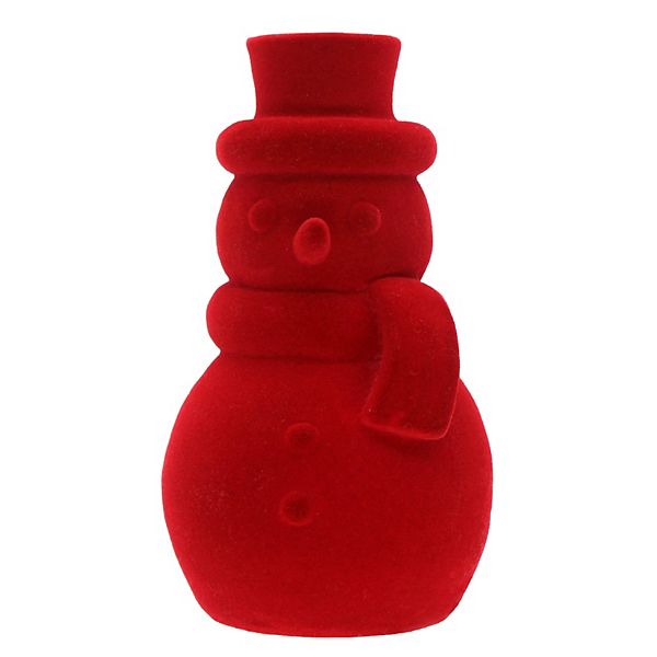 St. Nicholas Square® Flocked Snowman Sitabout Holiday Table Decor - Red