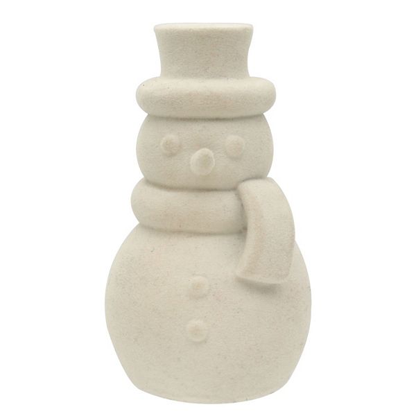 St. Nicholas Square® Flocked Snowman Sitabout Holiday Table Decor - White