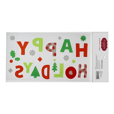 St. Nicholas Square Happy Holidays Sentiment Window Clings