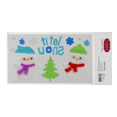 St. Nicholas Square Let It Snow Snowman Window Clings