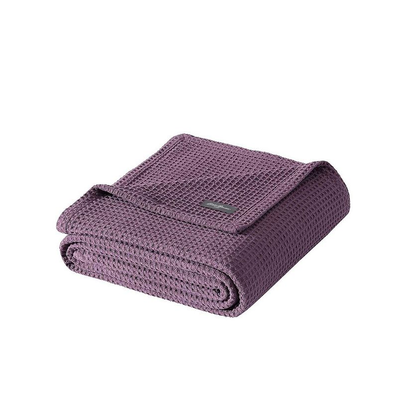 Eddie Bauer EB Solid Waffle Blanket, Purple