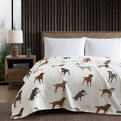 Eddie Bauer Dogs With Scarves Throw Blanket