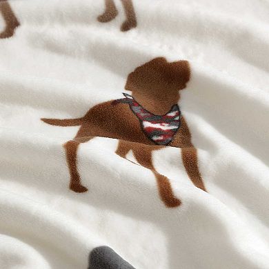 Eddie Bauer Dogs With Scarves Throw Blanket