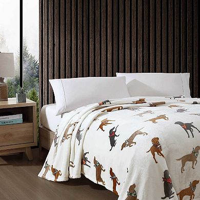Eddie Bauer Dogs With Scarves Throw Blanket