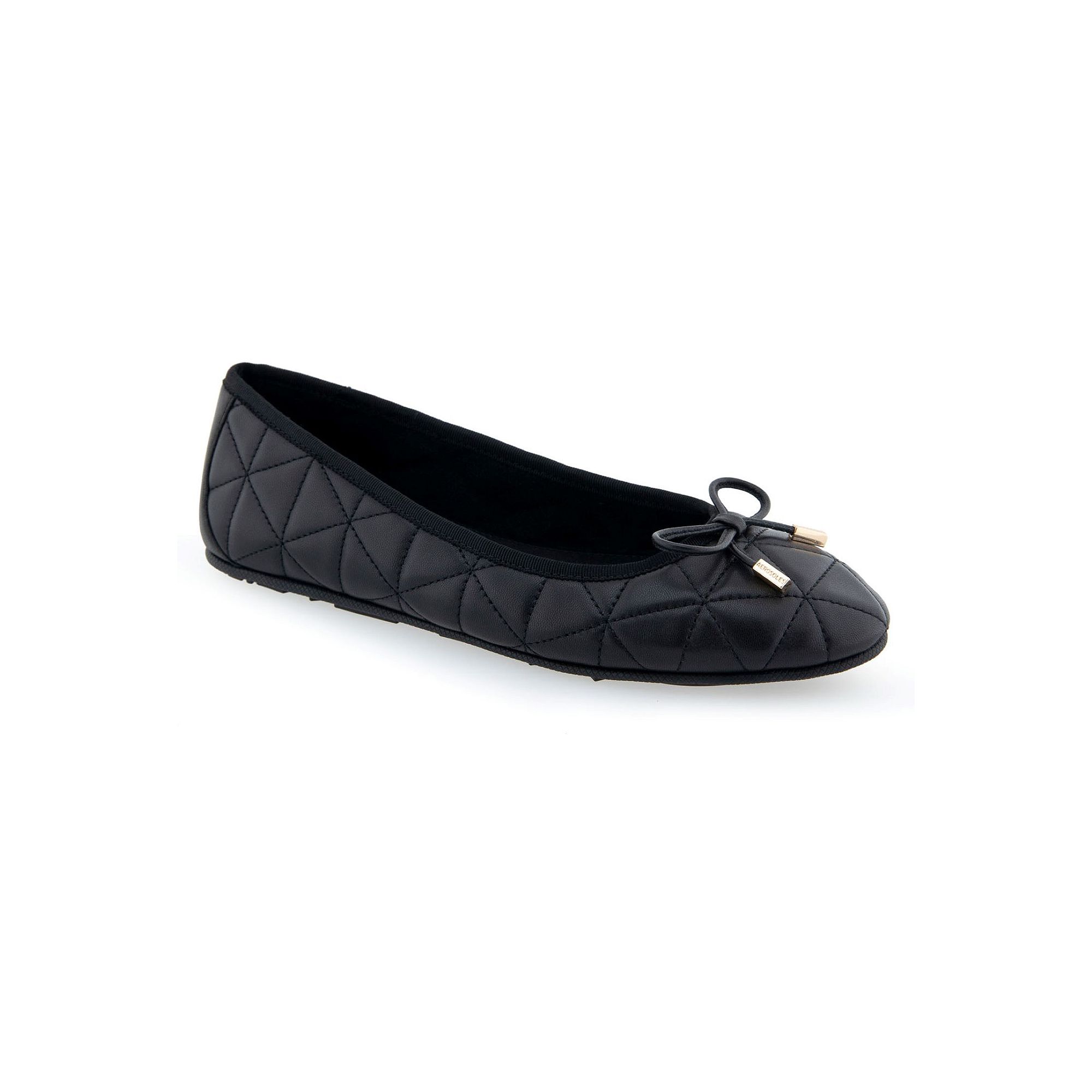 Aerosoles Pia Womens Leather Ballet Flats, Size: 5, Black Quilted