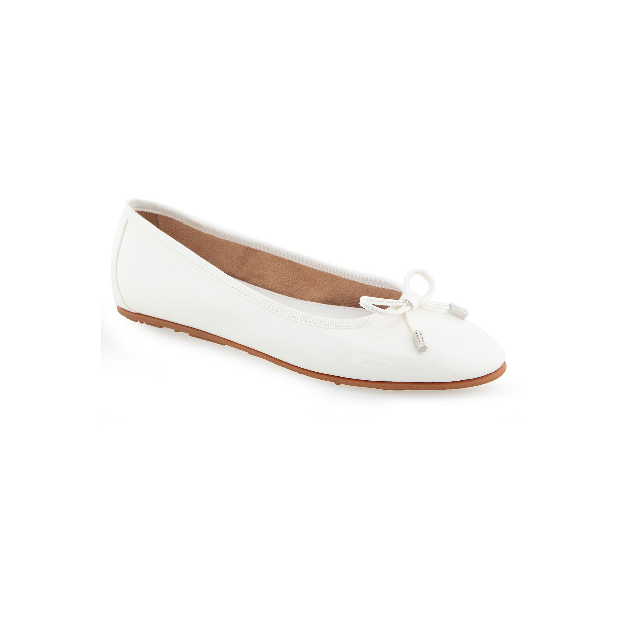 Aerosoles Pia Womens Ballet Flats, Size: 6 Wide, White Patent Pu