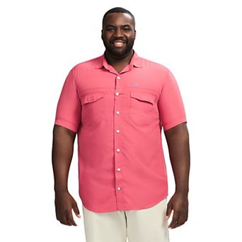 Big & Tall IZOD Sunshield Performance Woven Short Sleeve Button-Down Shirt