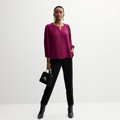 Women's Nine West Pleated Button Down Blouse