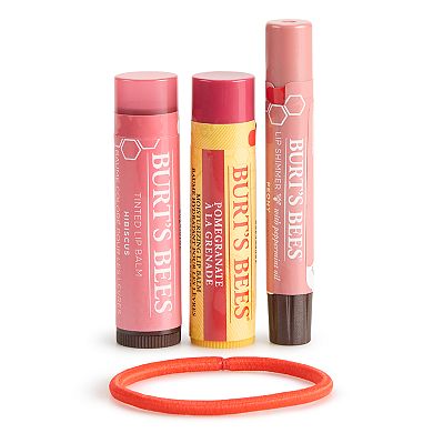 Burt's Bees 3-Piece Mistletoe Kiss Lip Balm, Tinted Lip Balm and Lip Shimmer Set