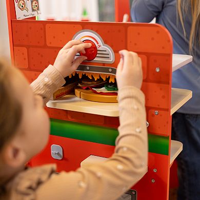 Melissa & Doug Wooden Pizza Food Truck Activity Center with Play Food