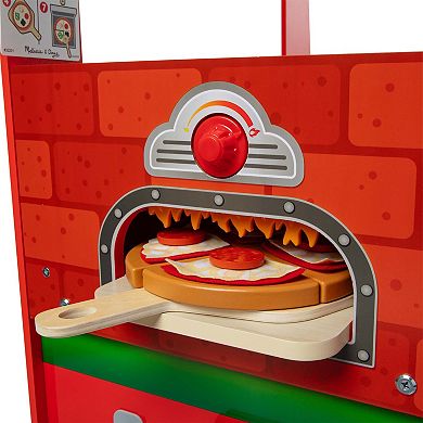 Melissa & Doug Wooden Pizza Food Truck Activity Center with Play Food