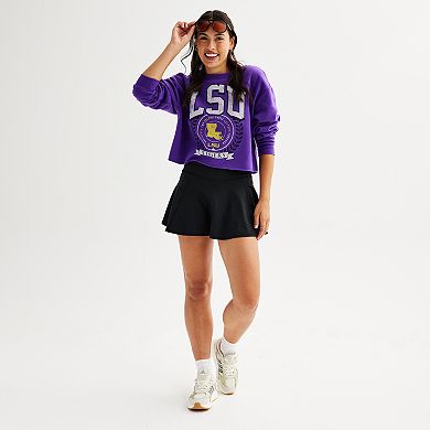 Juniors' Cropped LSU Pullover Sweatshirt