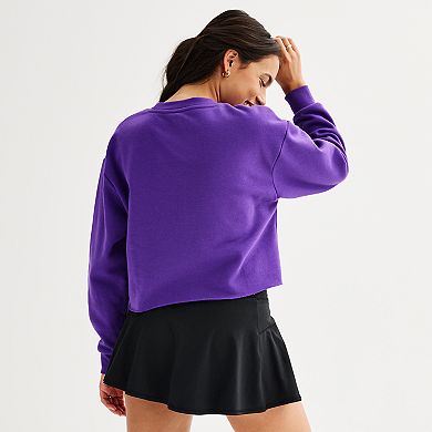 Juniors' Cropped LSU Pullover Sweatshirt