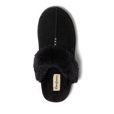 Dearfoams Helena Women's Puffed Collar Suede Scuff Slippers