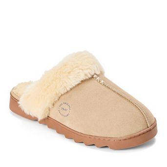 Dearfoams Helena Women's Puffed Collar Suede Scuff Slippers