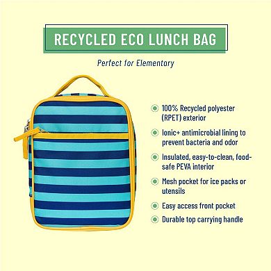 Blue Stripes Recycled Eco Lunch Bag