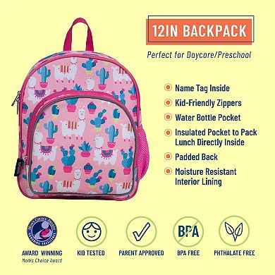 Llamas And Cactus Pink 12 Inch Backpack