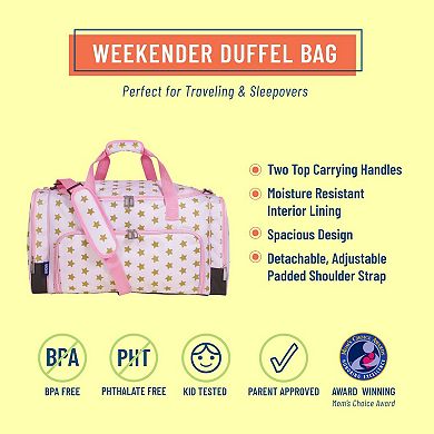 Pink And Gold Stars Weekender Duffel Bag