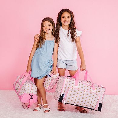 Pink And Gold Stars Weekender Duffel Bag