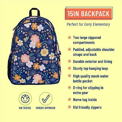 Wildflower Bloom 15 Inch Backpack