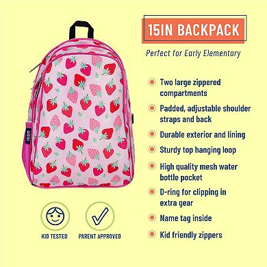 Strawberry Patch 15 Inch Backpack