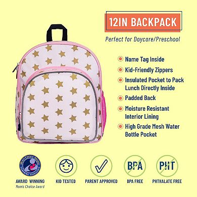 Pink And Gold Stars 12 Inch Backpack