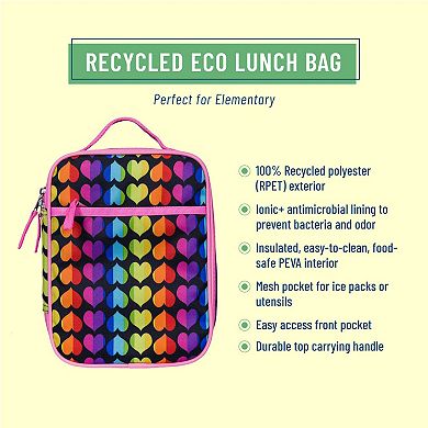 Rainbow Hearts Recycled Eco Lunch Bag