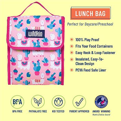 Llamas And Cactus Pink Lunch Bag