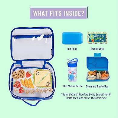 Clear W/ Blue Trim Lunch Box