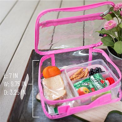 Clear W/ Pink Trim Lunch Box