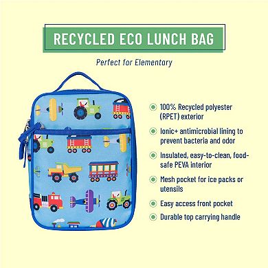 Trains, Planes & Trucks Recycled Eco Lunch Bag