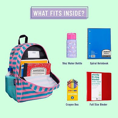 Pink Stripes 15 Inch Backpack