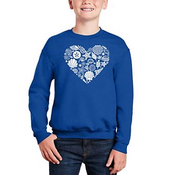 Sea Shells - Boy's Word Art Crewneck Sweatshirt