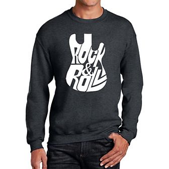 Rock And Roll Guitar - Men's Word Art Crewneck Sweatshirt