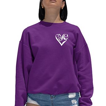 Script Heart - Women's Word Art Crewneck Sweatshirt