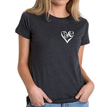 Script Heart - Women's Premium Blend Word Art T-shirt