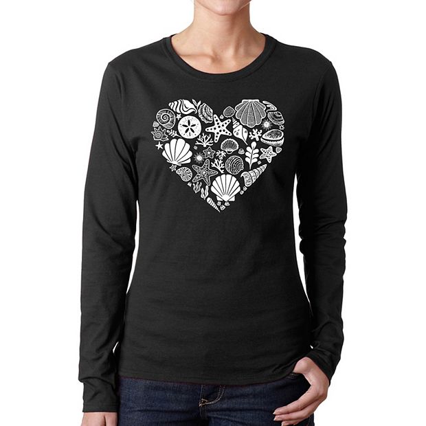 Sea Shells Women s Word Art Long Sleeve T shirt