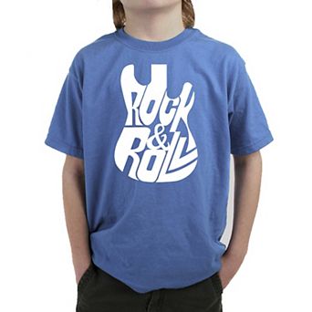 Rock And Roll Guitar - Boy's Word Art T-shirt