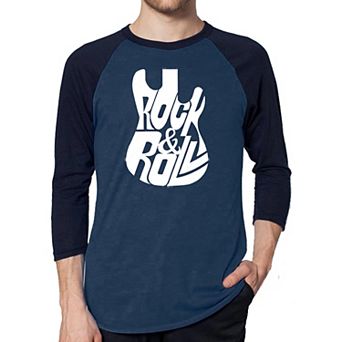 Rock And Roll Guitar - Men's Raglan Baseball Word Art T-shirt