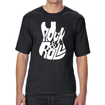 Rock And Roll Guitar - Men's Tall And Long Word Art T-shirt