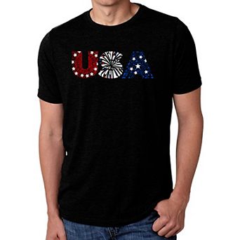 Usa Fireworks - Men's Premium Blend Word Art T-shirt
