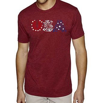 Usa Fireworks - Men's Premium Blend Word Art T-shirt
