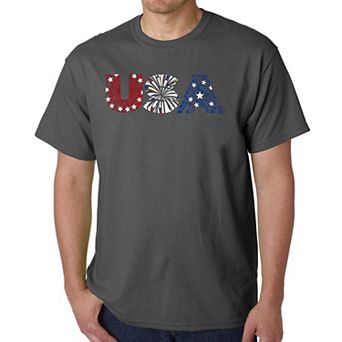 U.s.a. Fireworks - Men's Word Art T-shirt