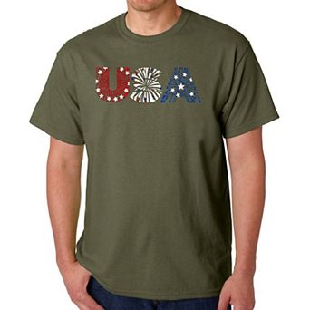 U.s.a. Fireworks - Men's Word Art T-shirt