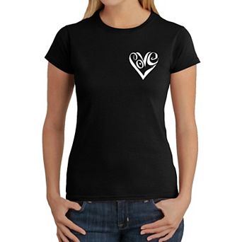 Script Heart - Women's Word Art T-shirt
