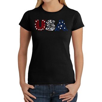 Usa Fireworks - Women's Word Art T-shirt